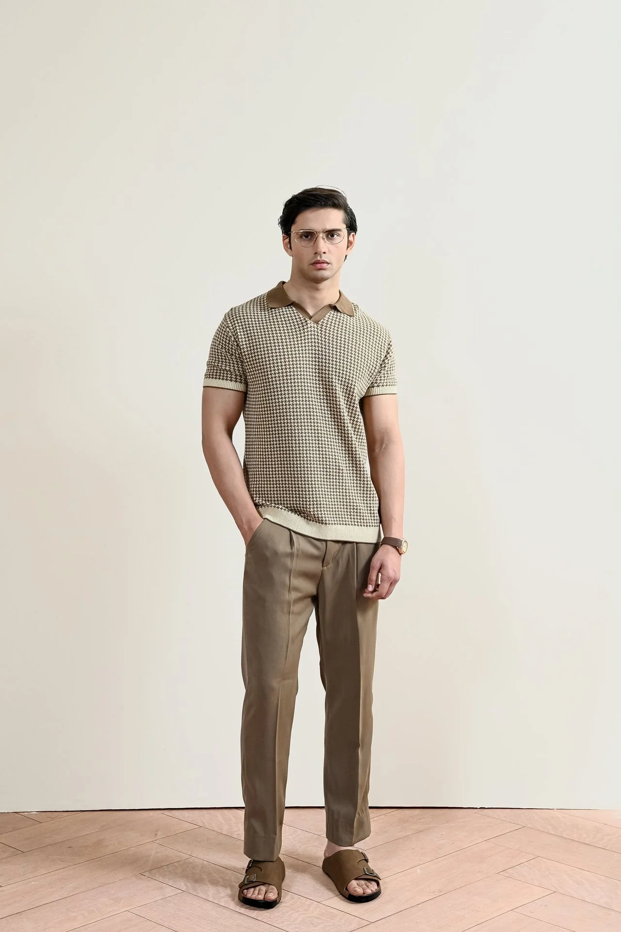 Abstract Jacquard Knit Polo Shirt (MKP-04) - Image 6