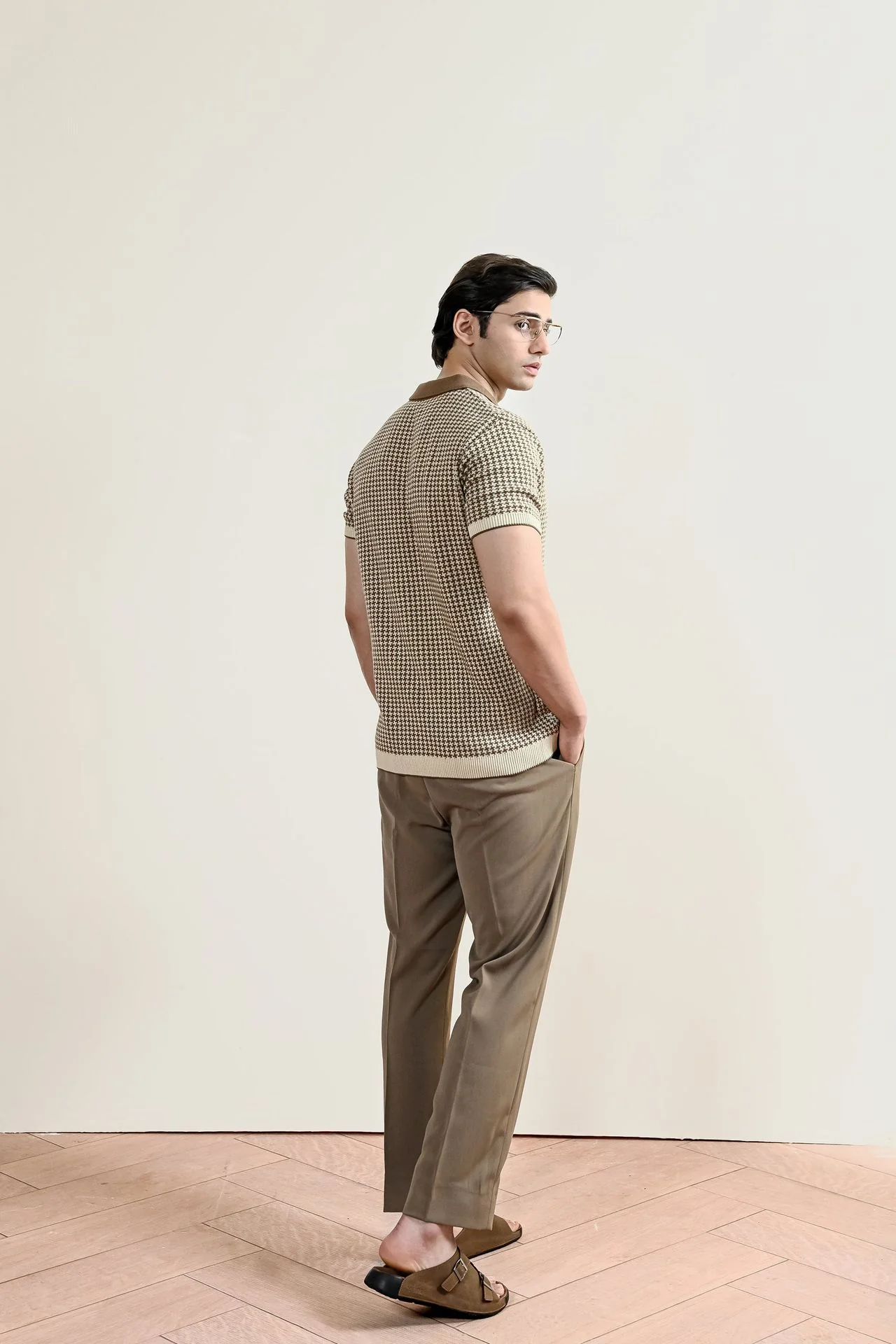 Abstract Jacquard Knit Polo Shirt (MKP-04) - Image 7