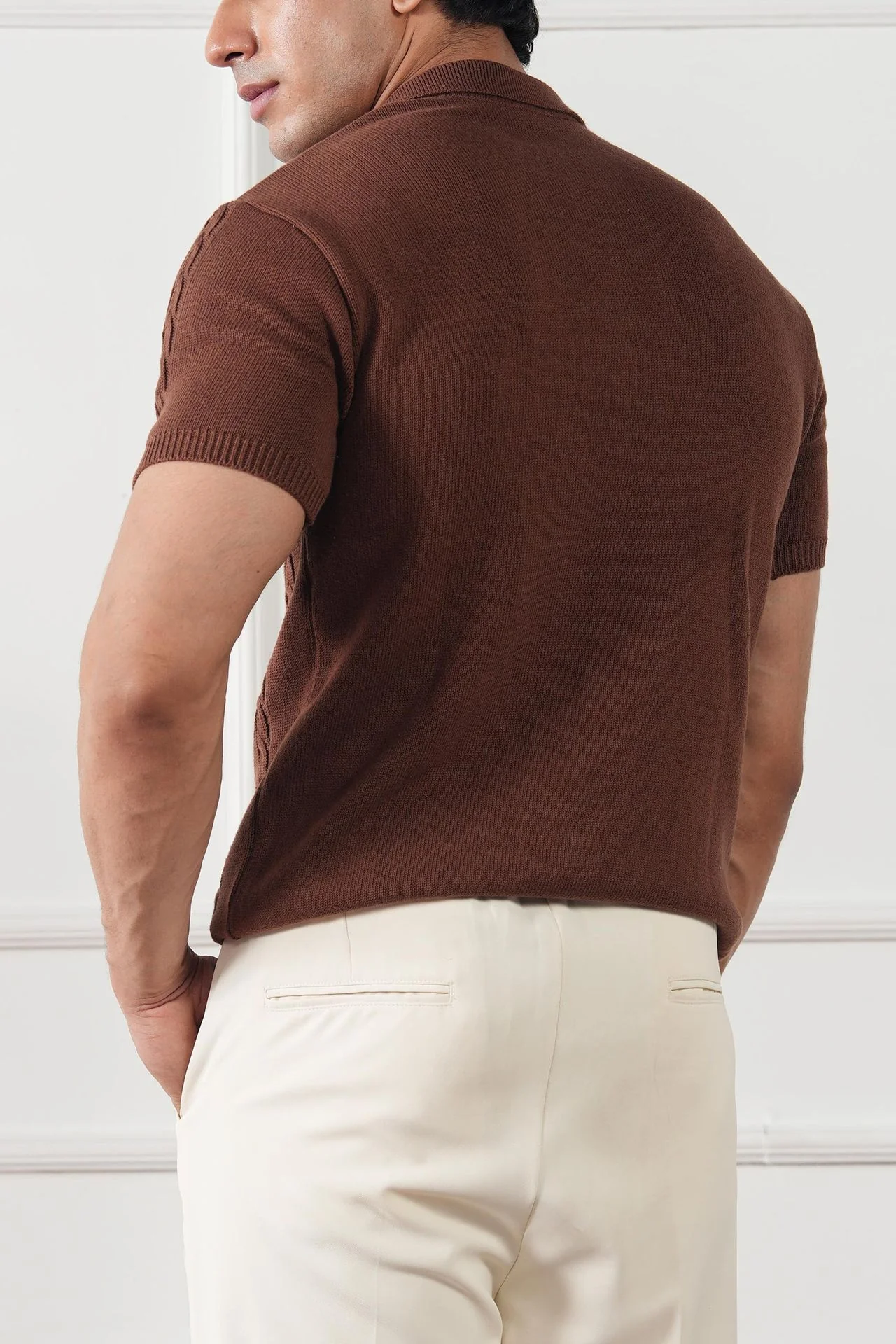 Cable Knit Polo Shirt (MKP-01) - Image 11