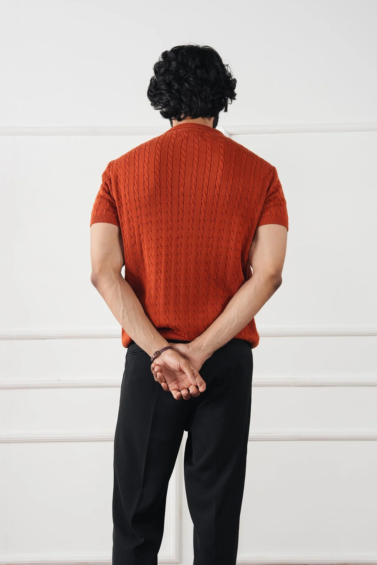 Cable Knit Polo Shirt (MKP-05) - Image 11