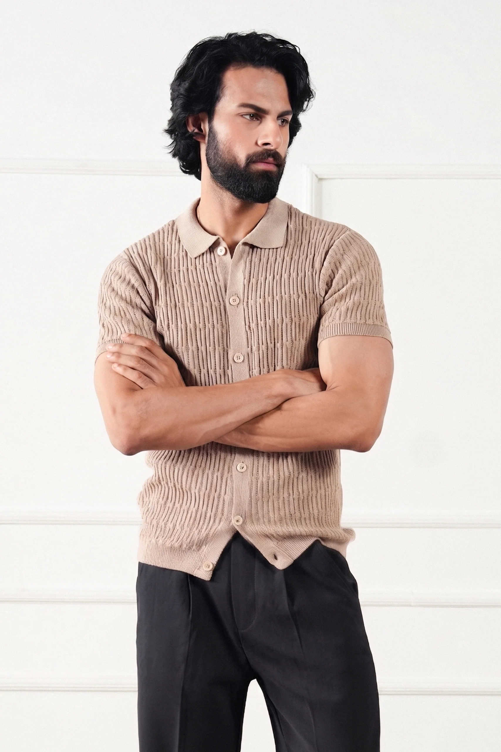Cable Knit Shirt (MKB-02) - Image 3