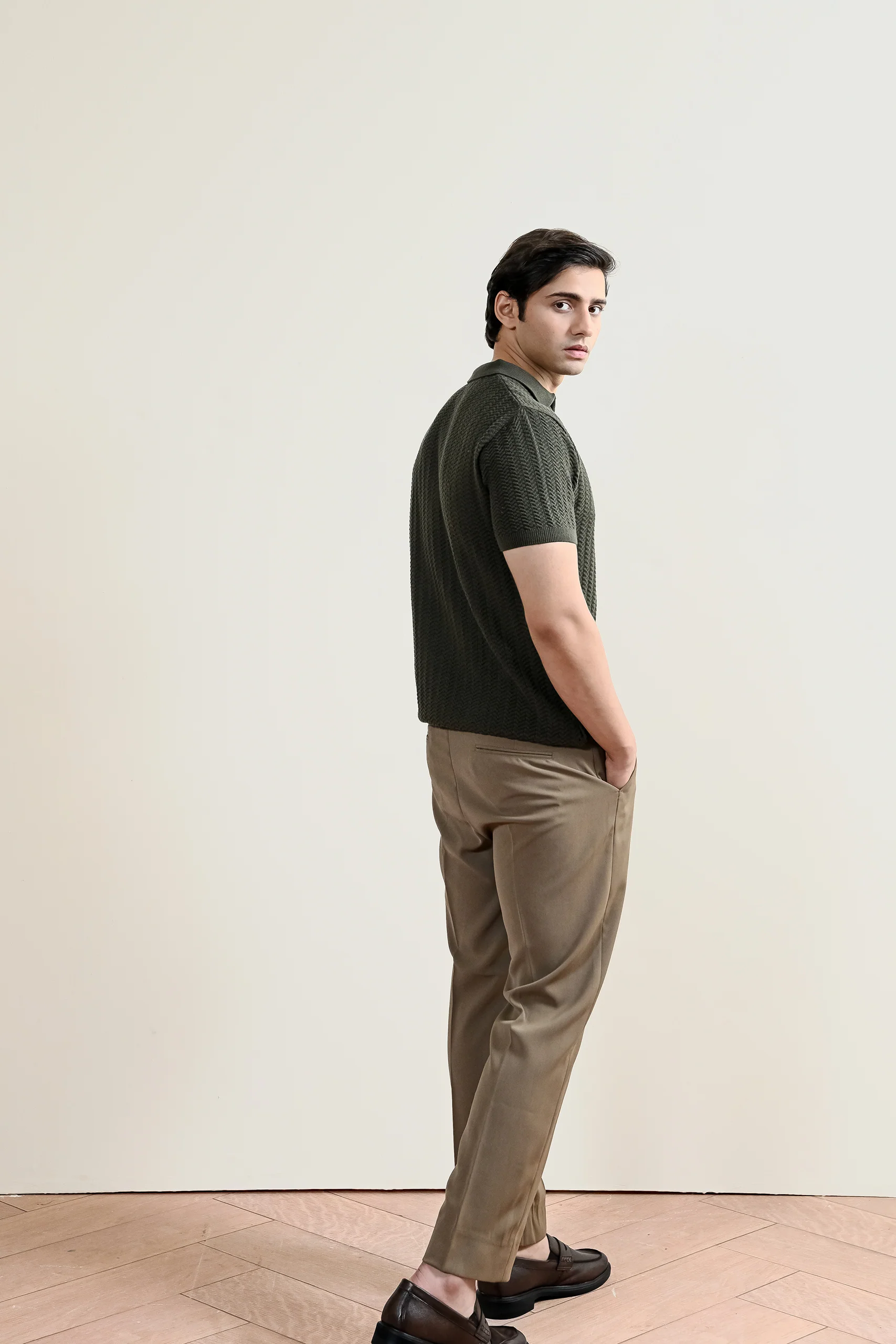 Chevron Knit Polo Shirt (MKP-15) - Image 4