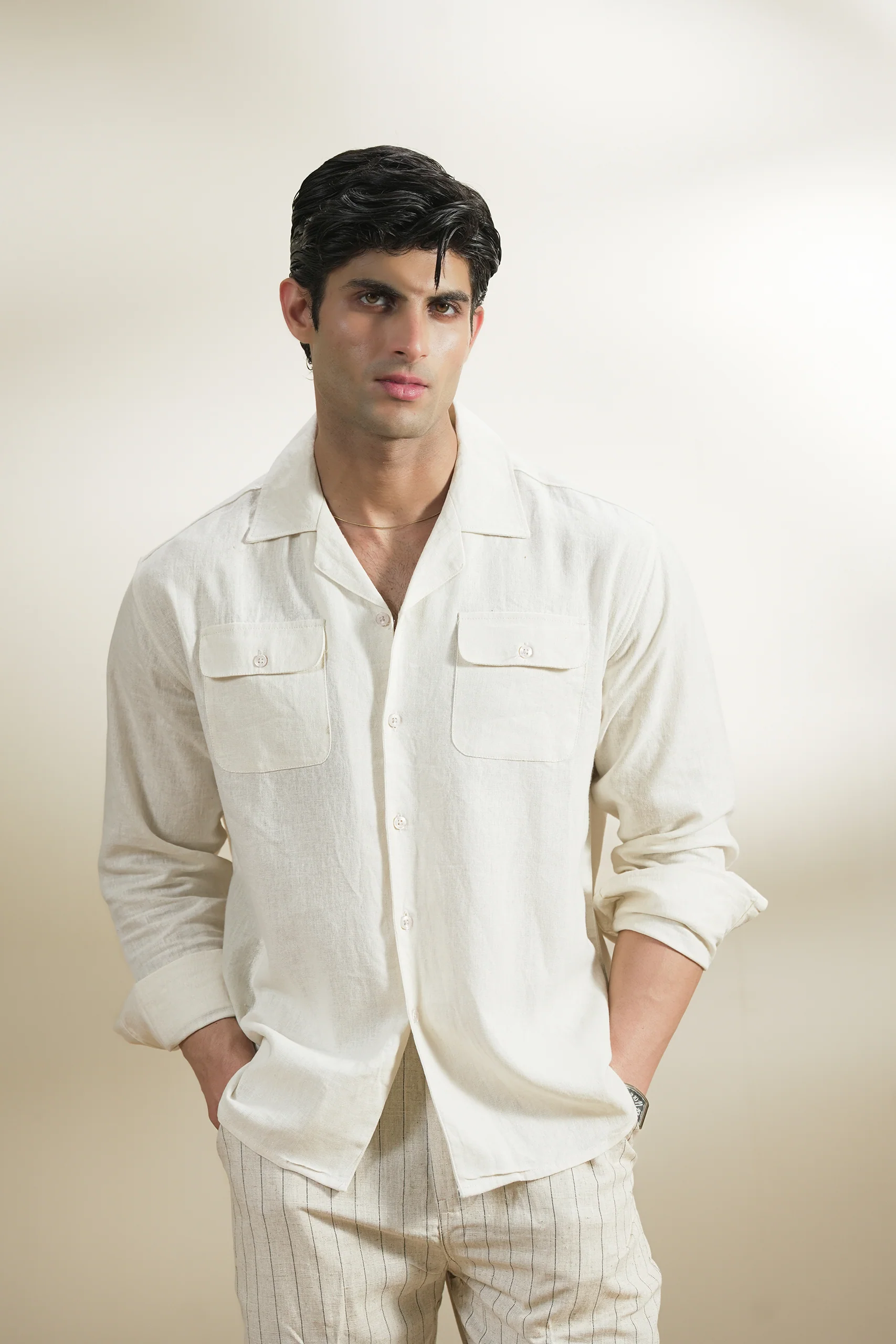 Double Pocket Linen Shirt (MCS-07) - Image 5