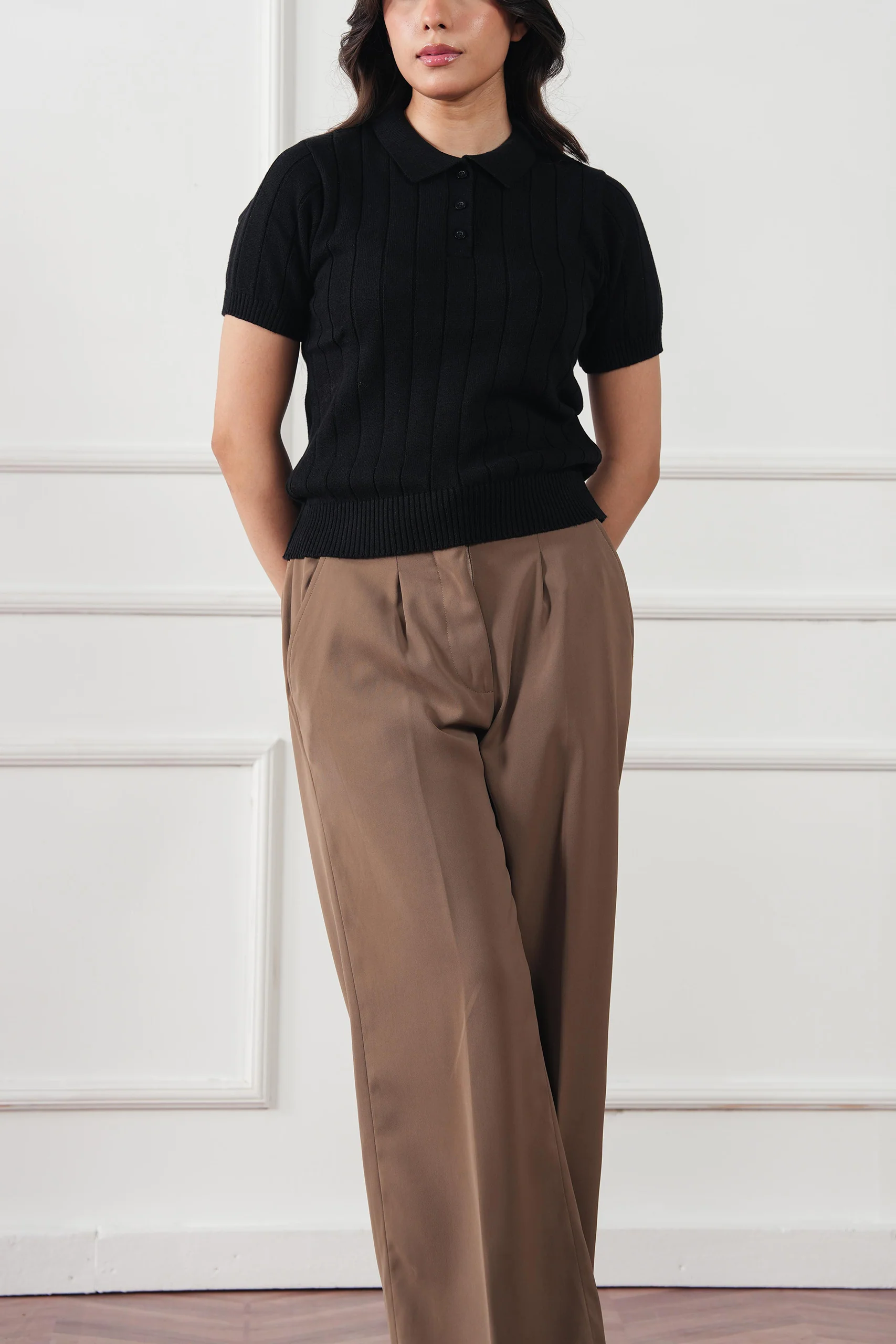 Drop Needle Knit Polo Shirt (WKP-04) - Image 10