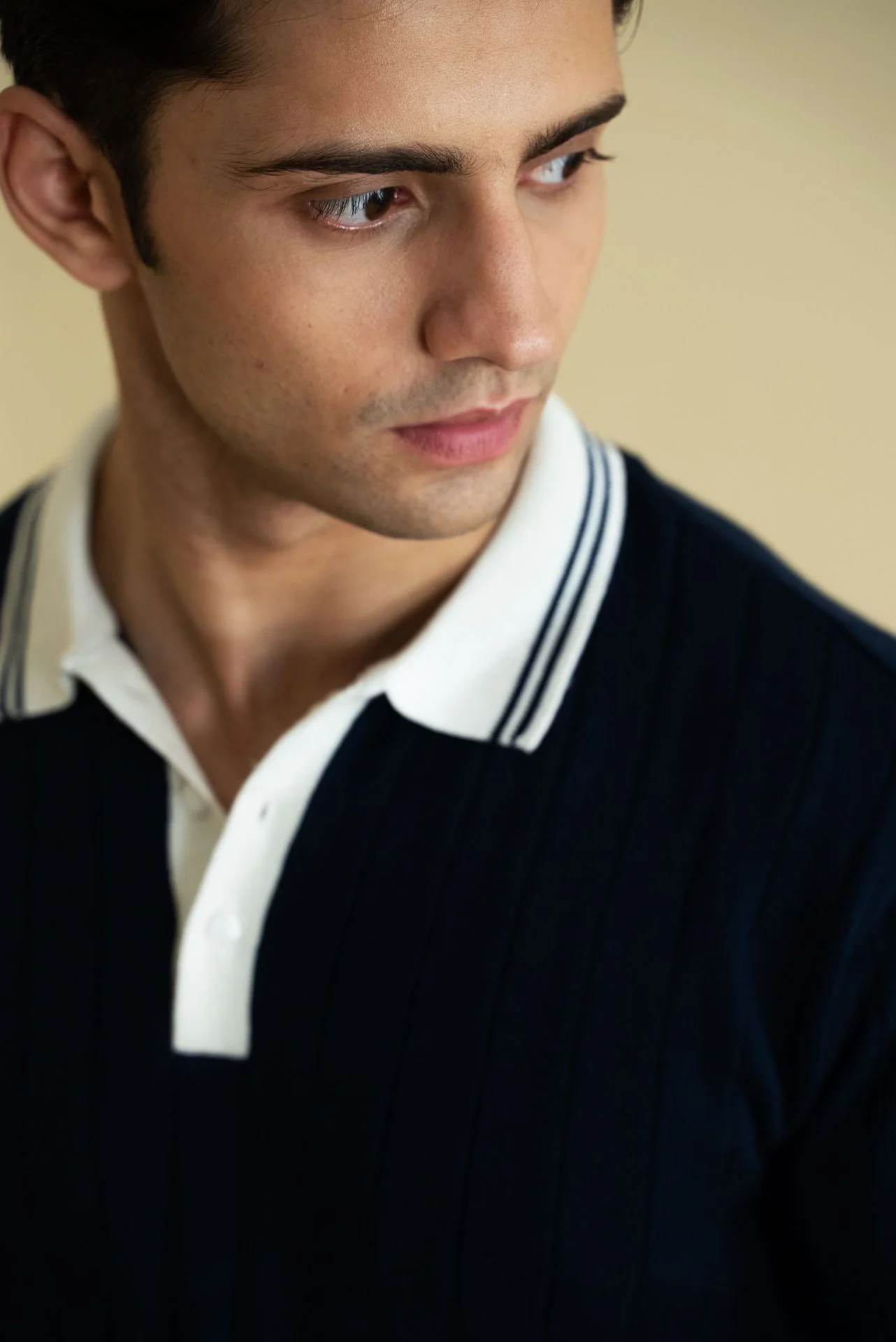 Drop Needle Knitted Polo Shirt (KPS-19) - Image 3