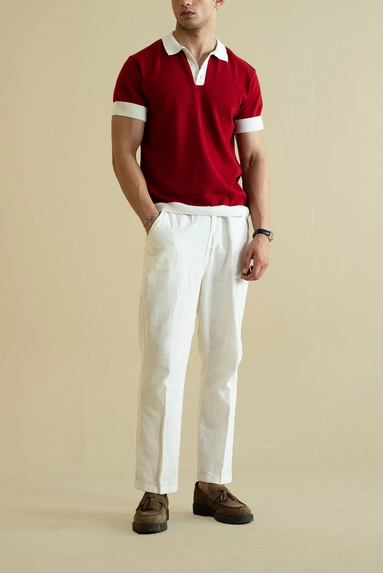 Fine Knit Polo Shirt (KPS-07) - Image 4