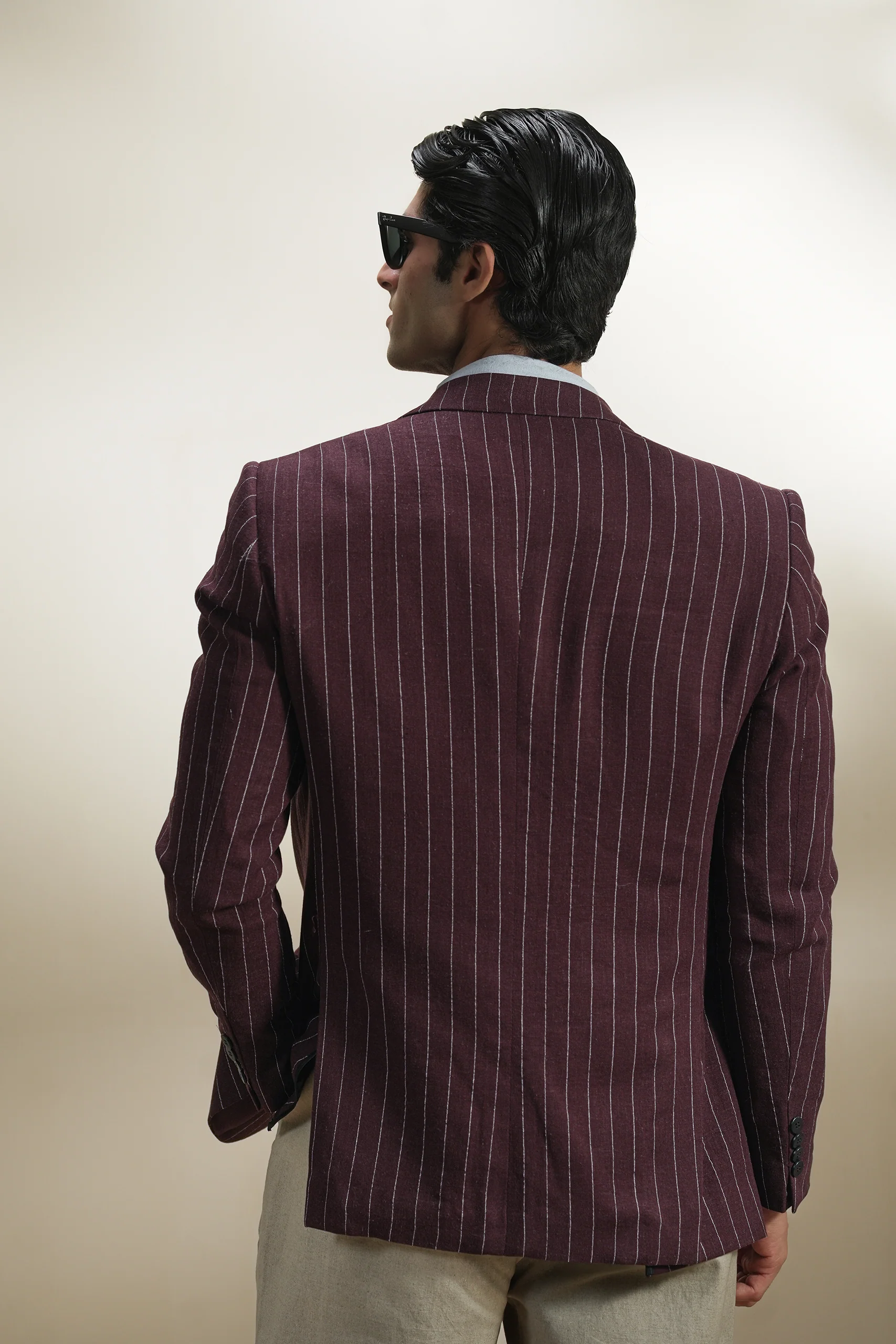 Pinstripe Linen Blazer (MLB-05) - Image 6
