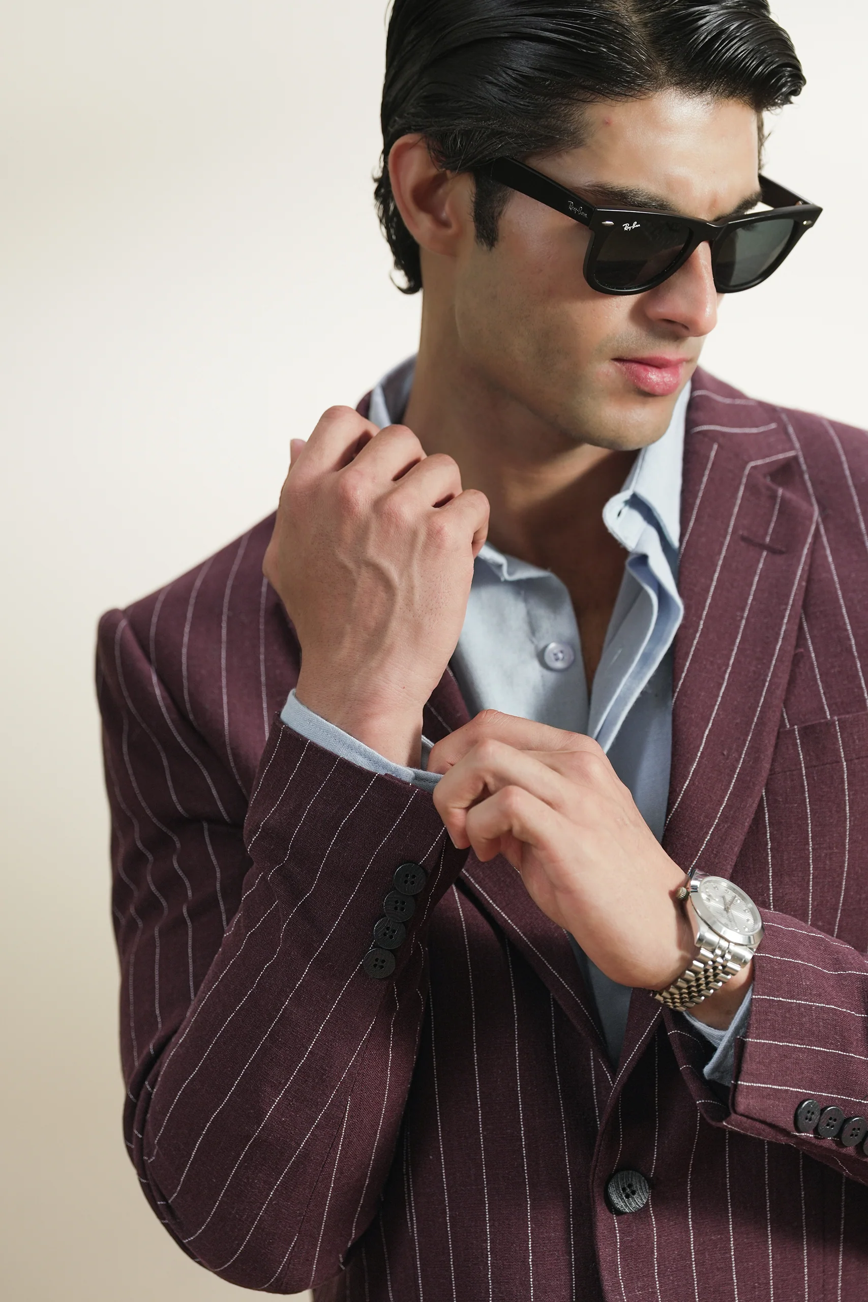 Pinstripe Linen Blazer (MLB-05) - Image 8