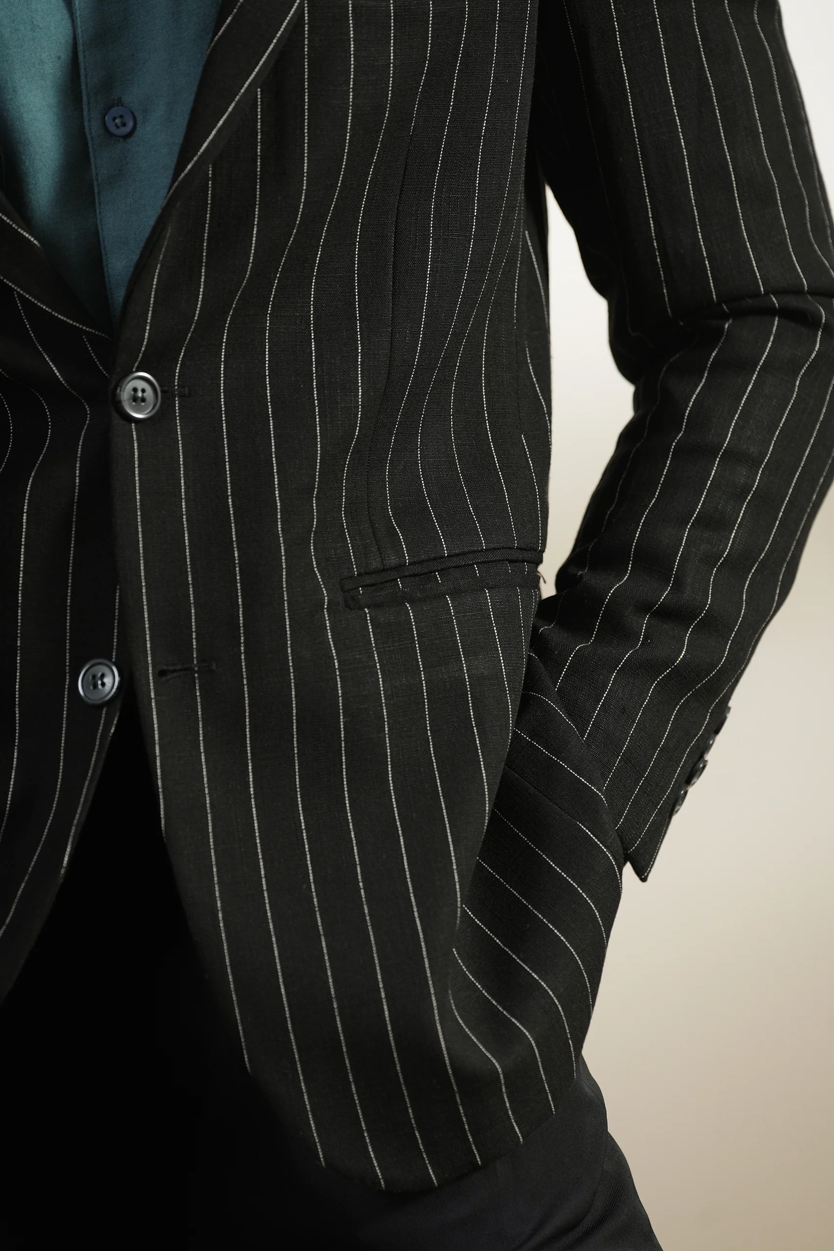 Pinstripe Linen Blazer (MLB-06) - Image 6