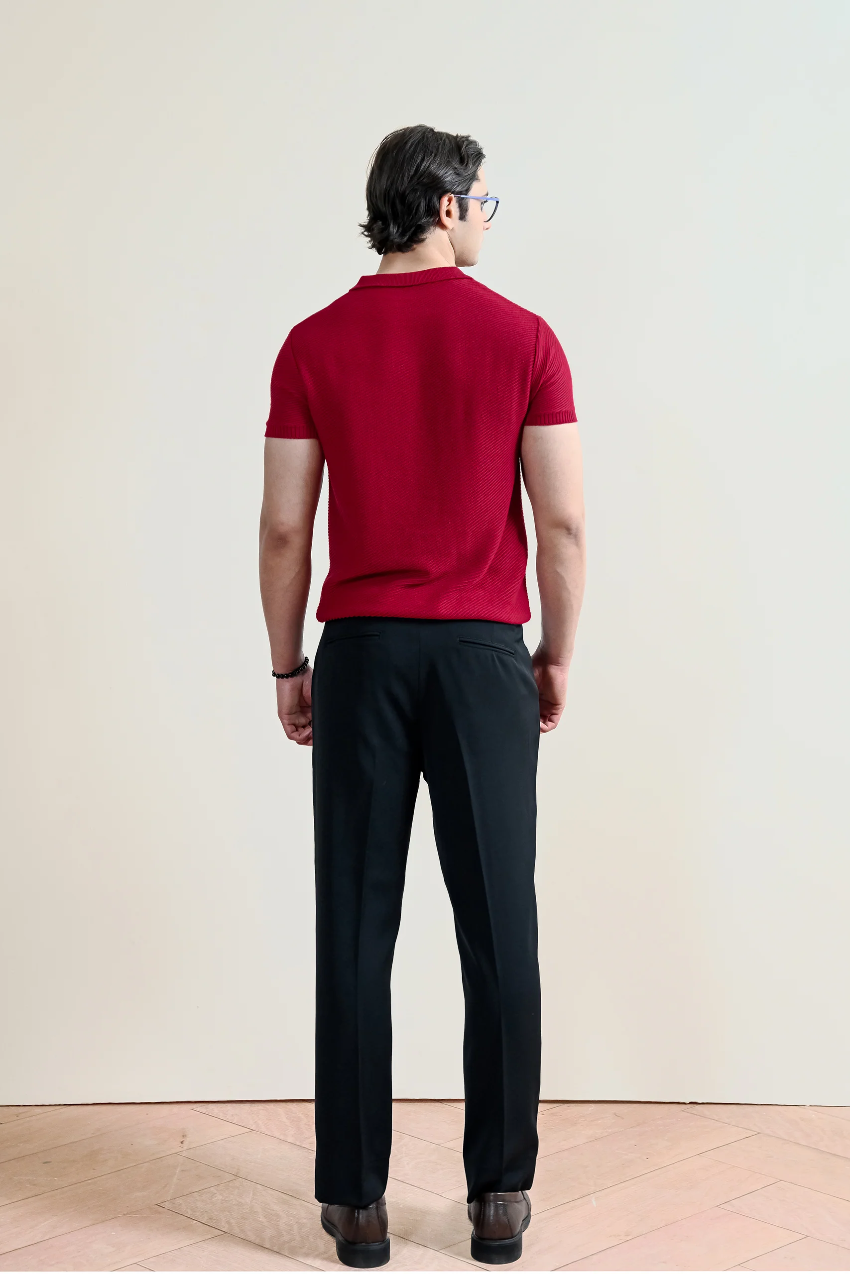 Refined Rib Knit Polo Shirt (MKP-06) - Image 3