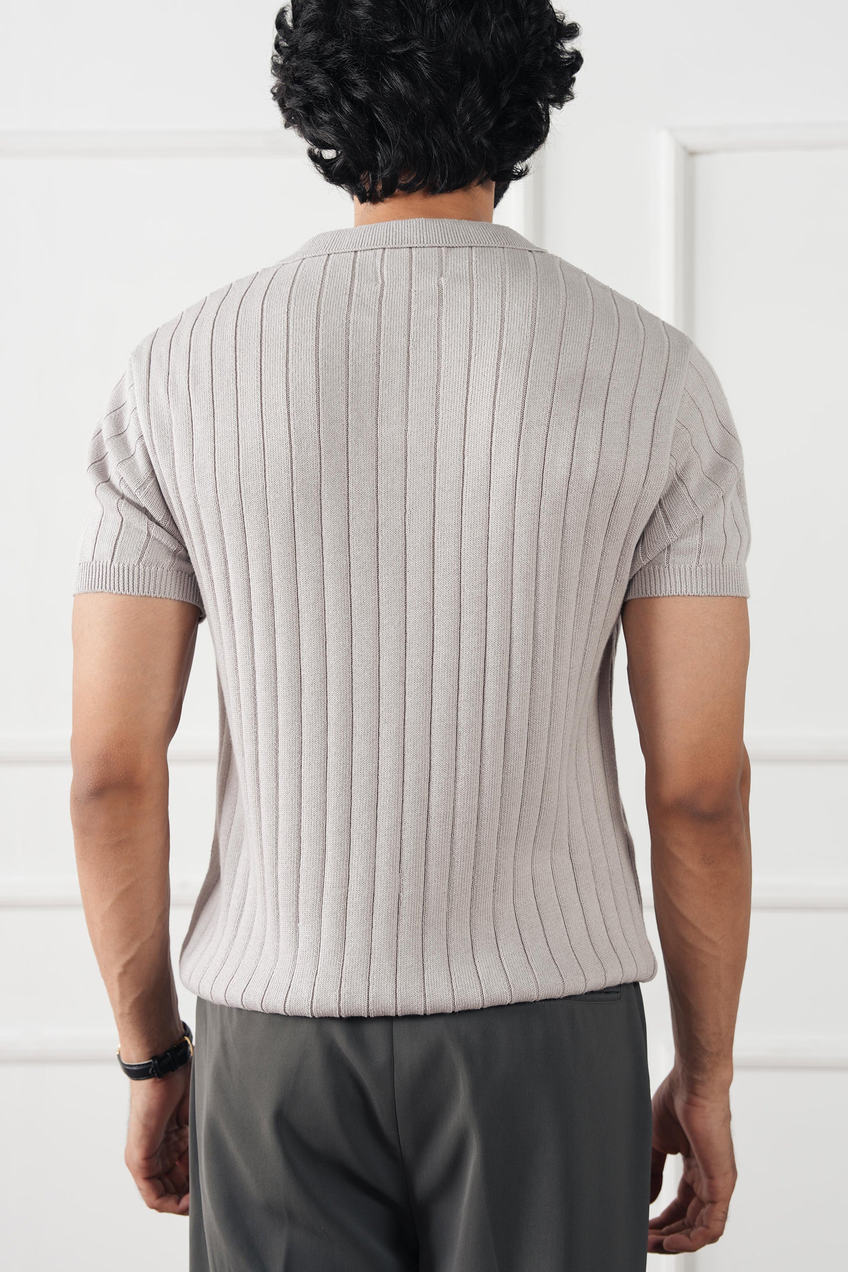 Rib Knit Polo Shirt (MKP-10) - Image 16