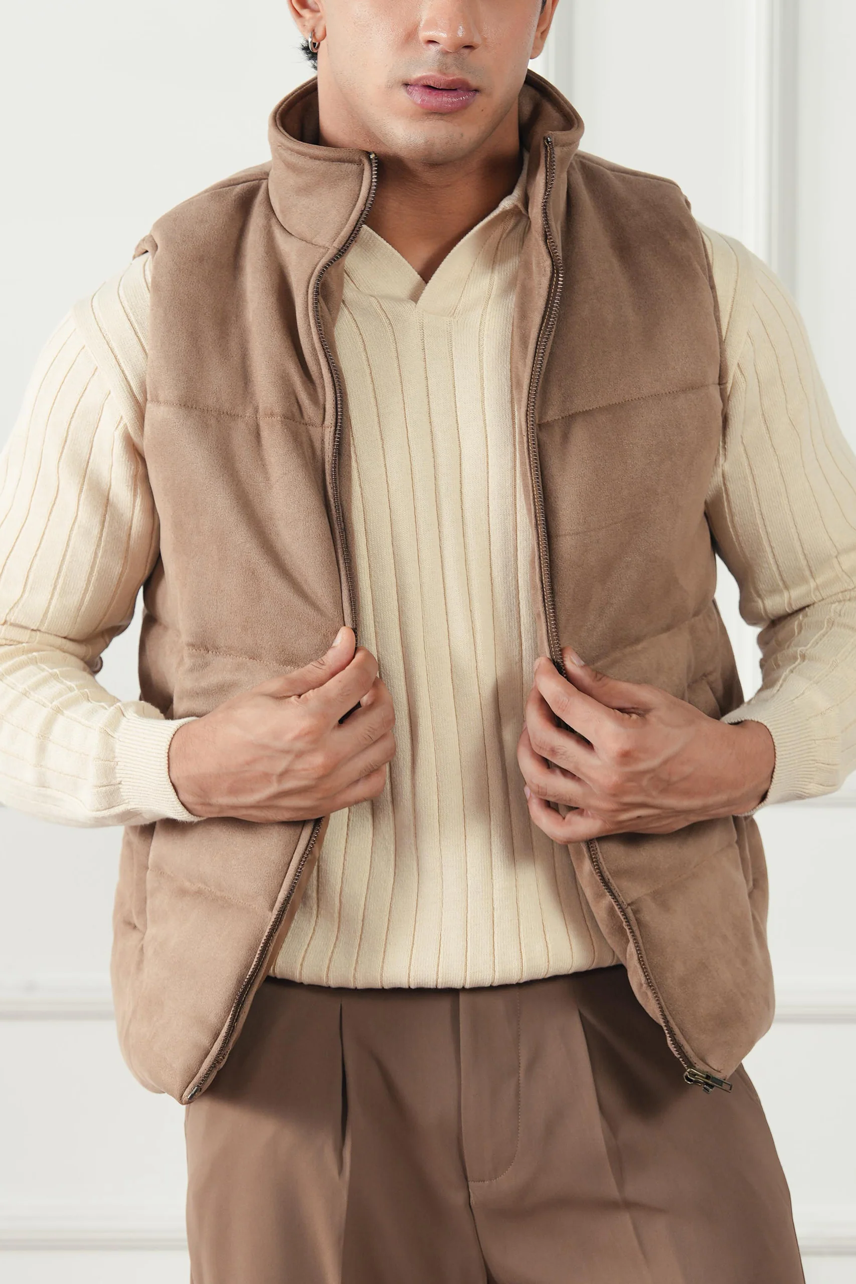 Rib Knit Polo Sweater (MKP-18) - Image 5