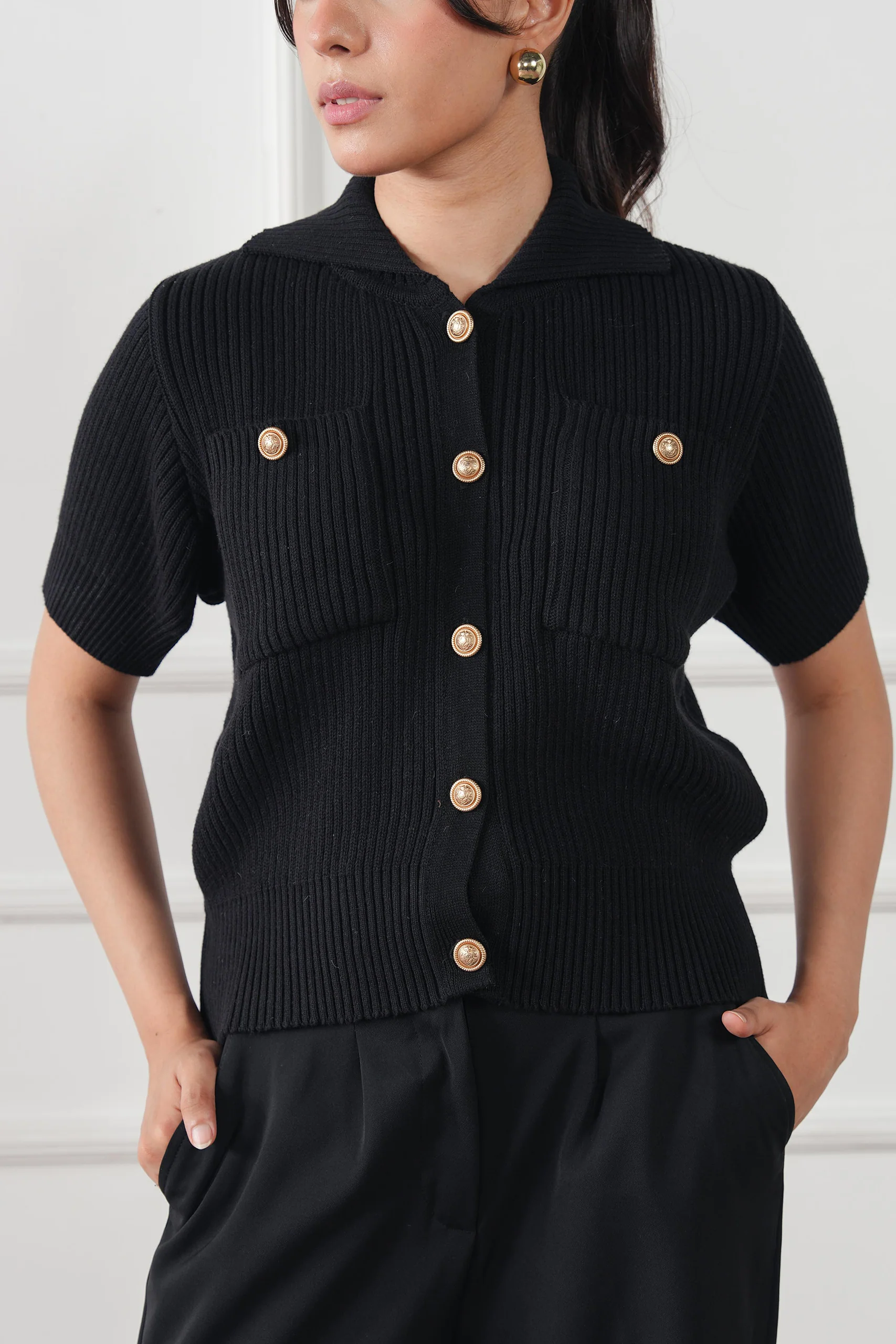 Ribbed Knit Cardigan (WKB-04) - Image 5