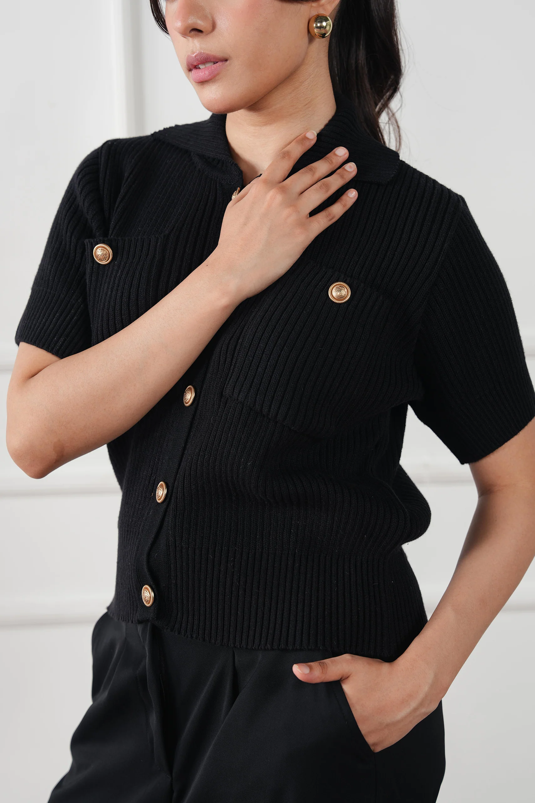 Ribbed Knit Cardigan (WKB-04) - Image 8