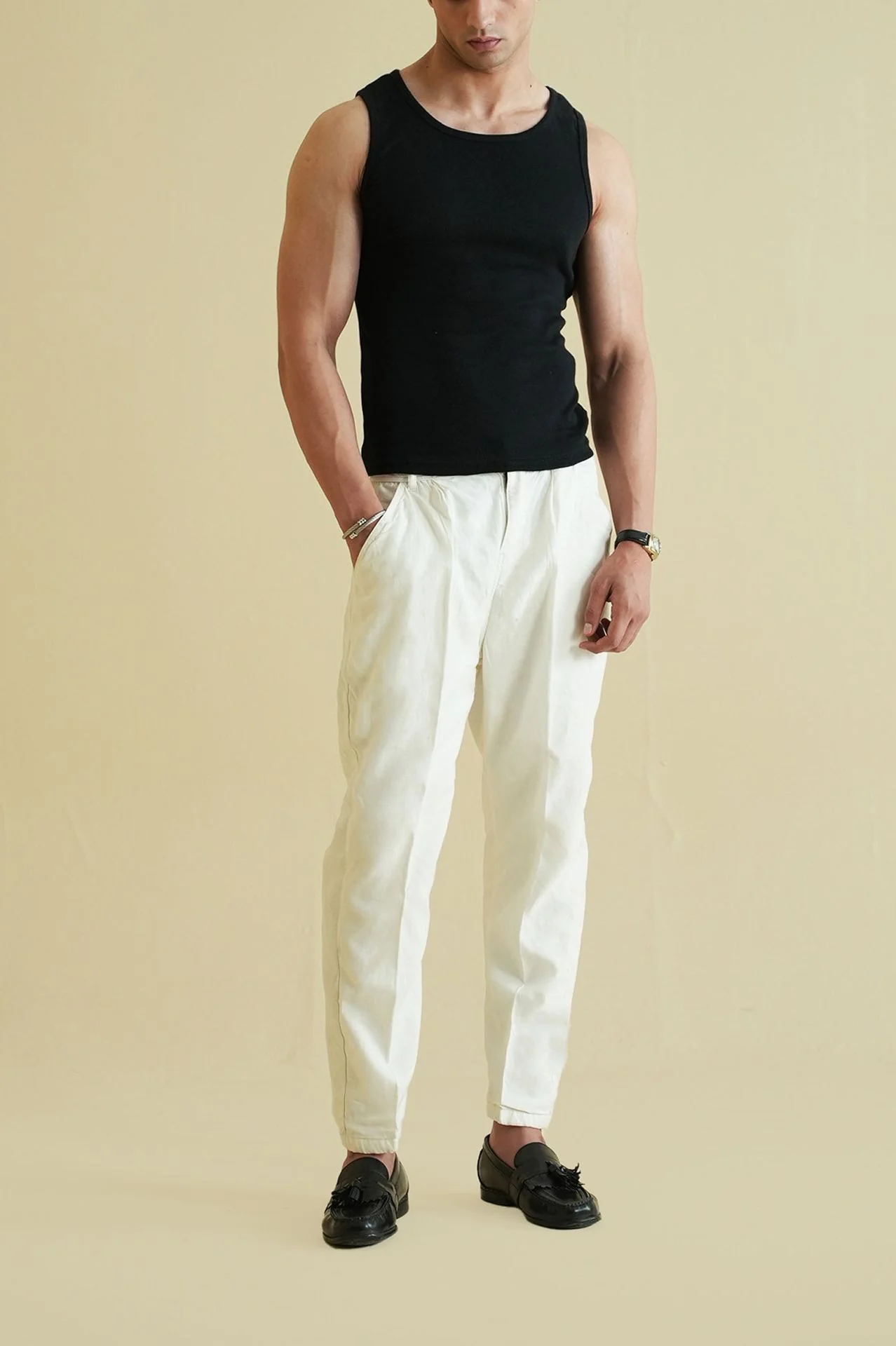 Men's Ribbed Vest - Black - Image 3