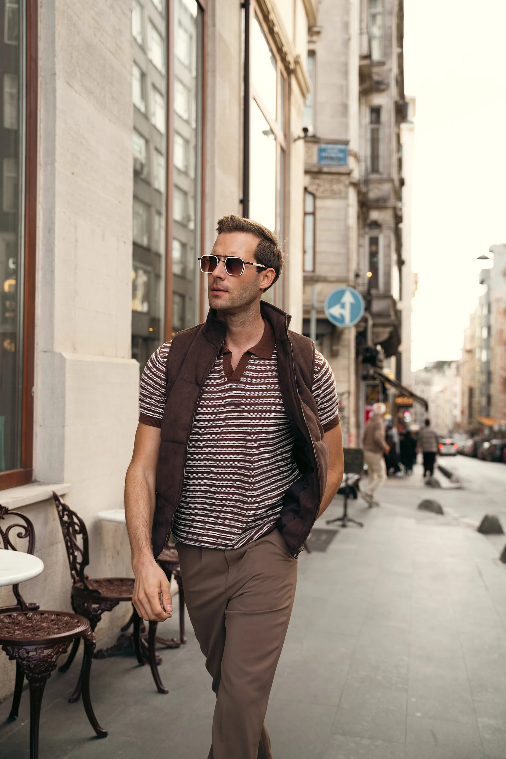 Striped Knit Polo Shirt (MKP-15) - Image 3