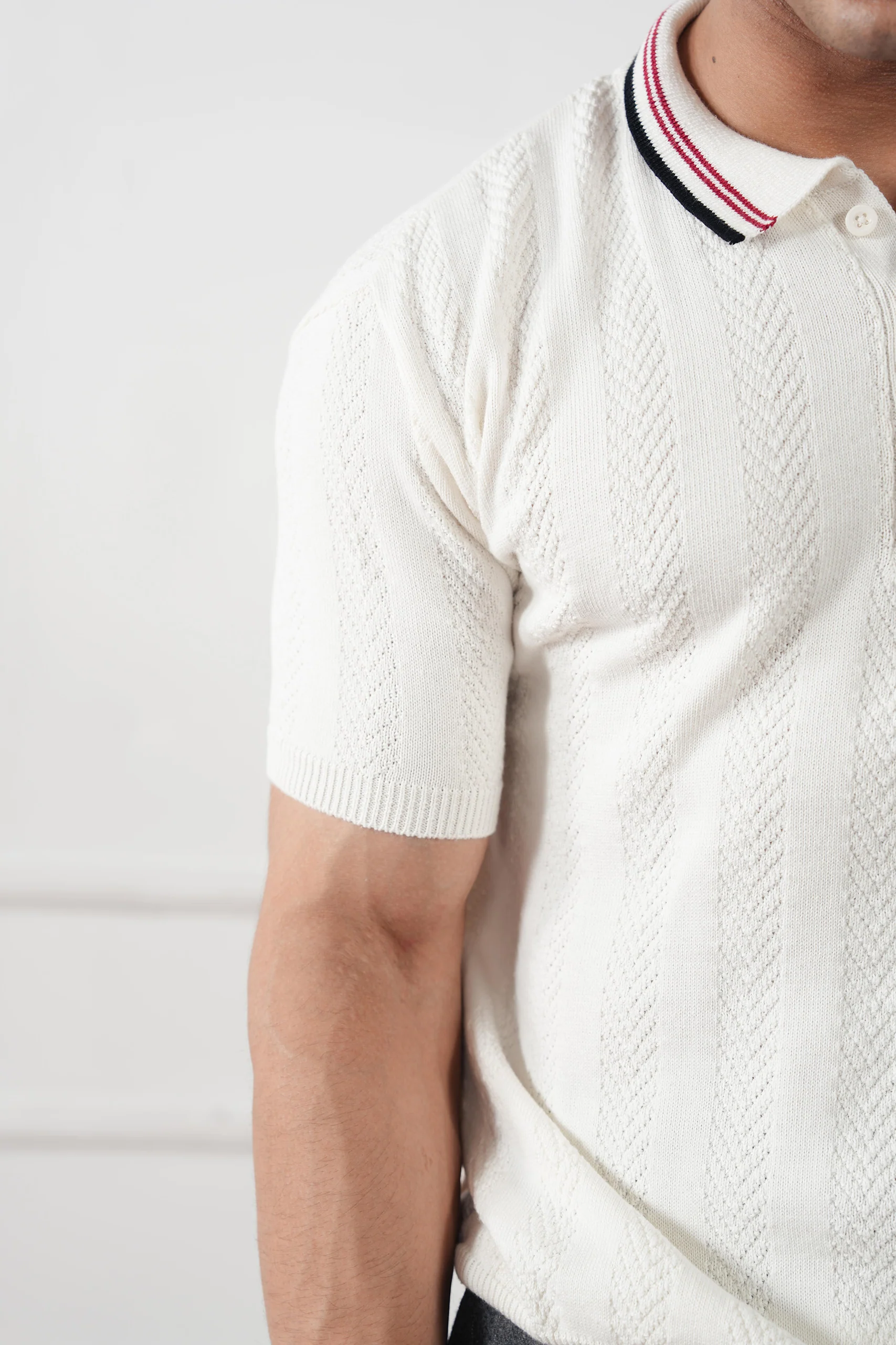 Textured Knit Polo Shirt (MKP-16) - Image 6