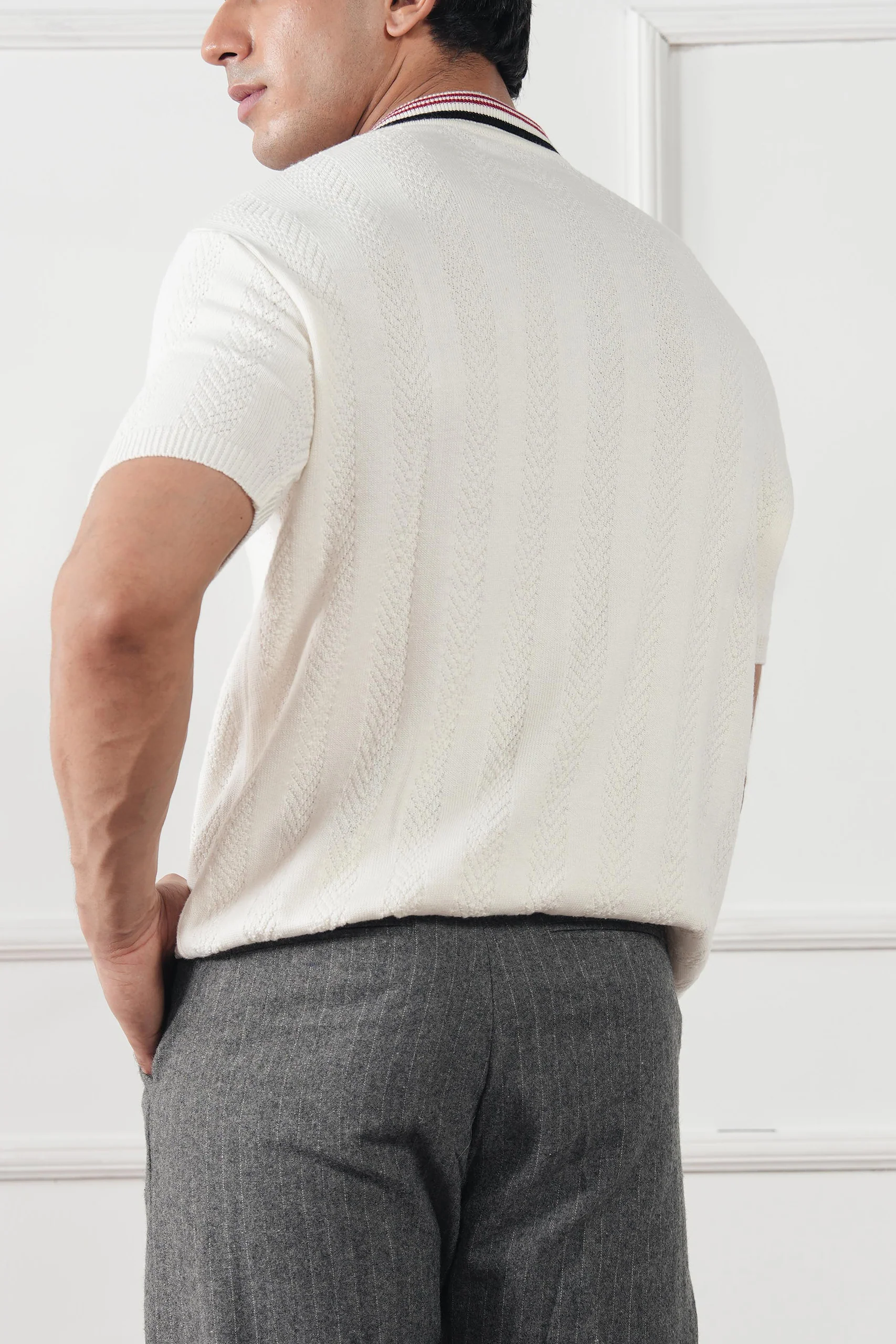 Textured Knit Polo Shirt (MKP-16) - Image 9