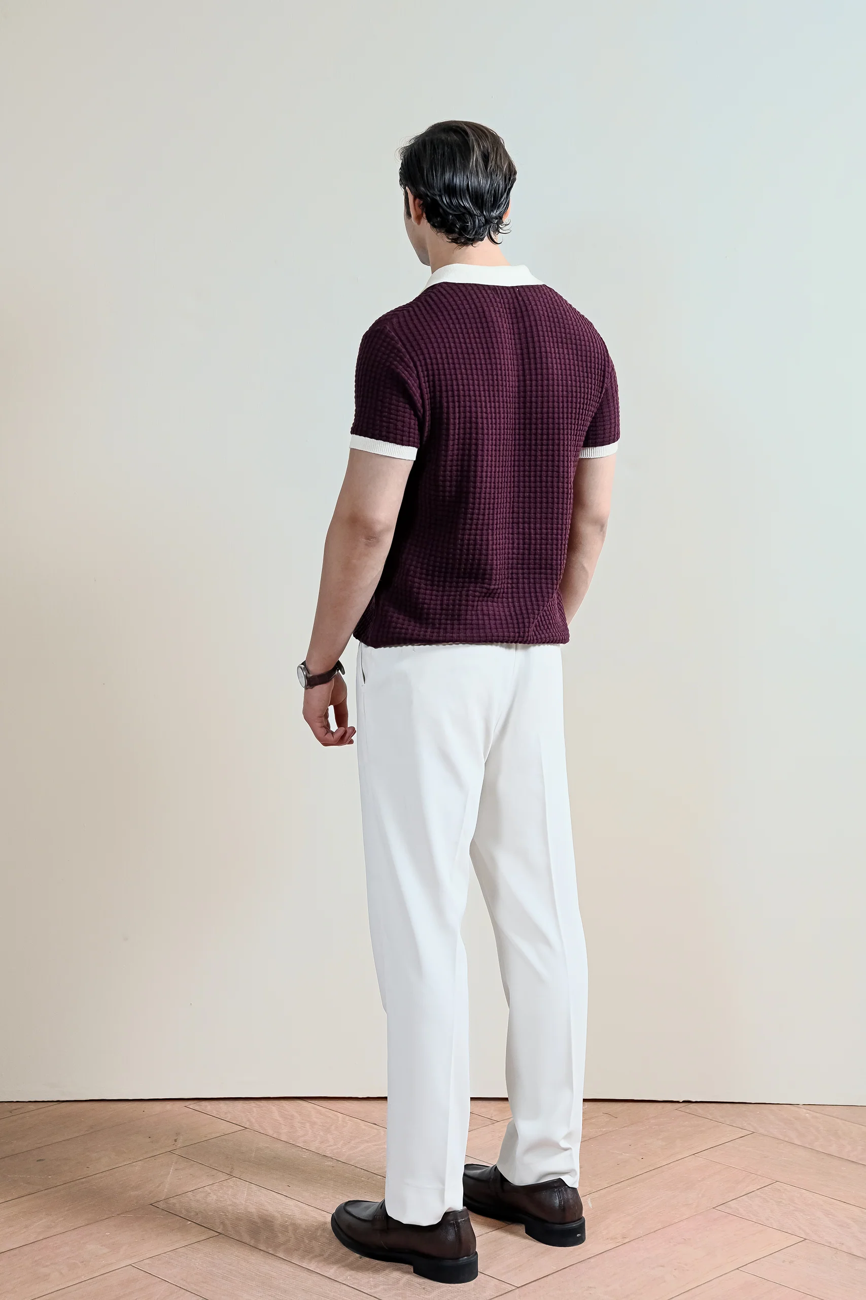 Waffle Knit Polo Shirt (MKP-14) - Image 6
